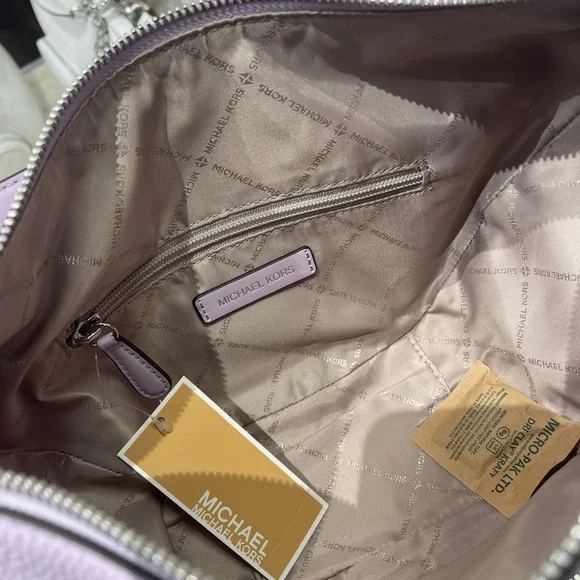 MICHAEL KORS Merritt Medium Pebbled Leather Convertible Shoulder BagQuartz NWT